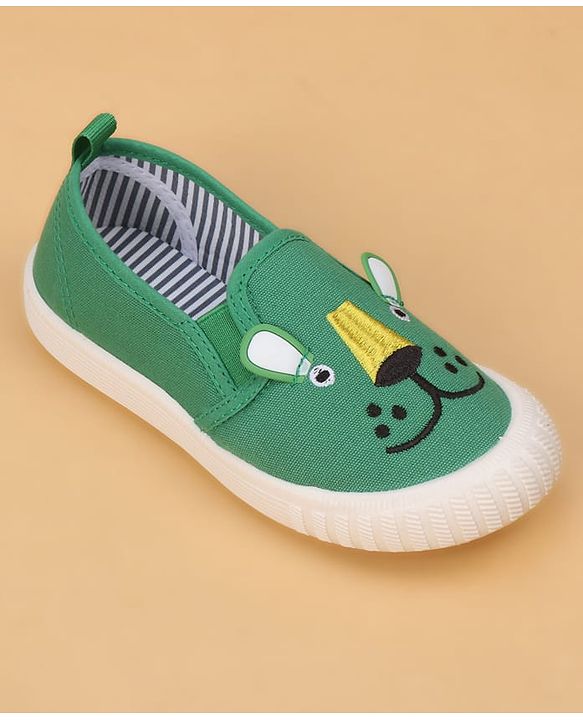 Cute Walk by Slip On Babyhug Casual Shoes With Bunny Face Applique - Green