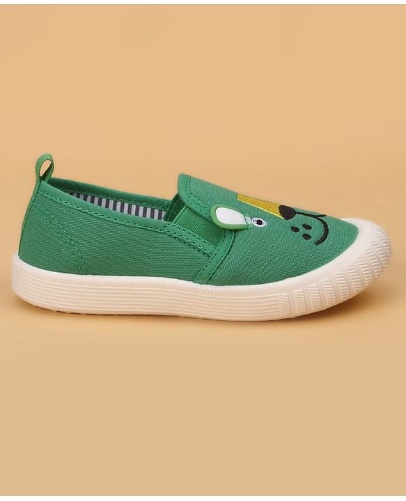 Cute Walk by Slip On Babyhug Casual Shoes With Bunny Face Applique - Green