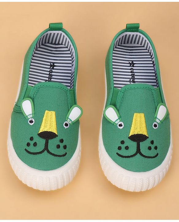 Cute Walk by Slip On Babyhug Casual Shoes With Bunny Face Applique - Green