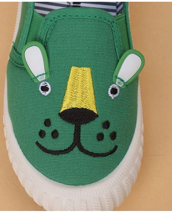 Cute Walk by Slip On Babyhug Casual Shoes With Bunny Face Applique - Green