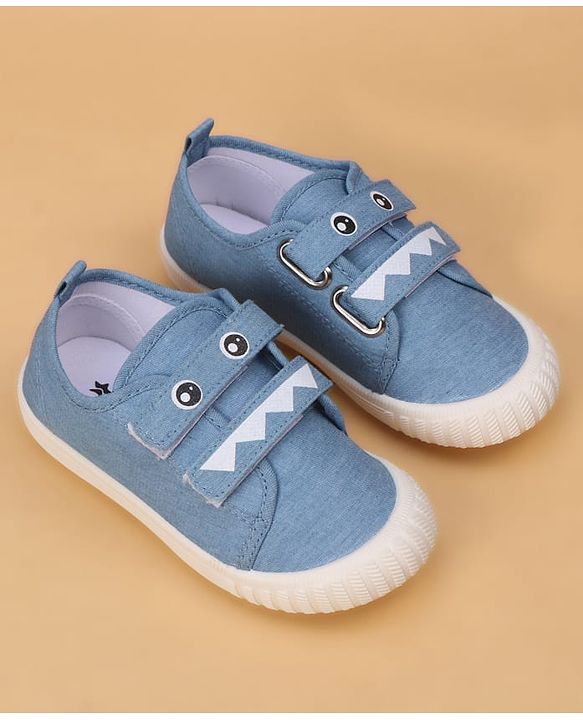 Cute Walk by Babyhug Casual Shoes With Velcro Closure & Face Print - Blue