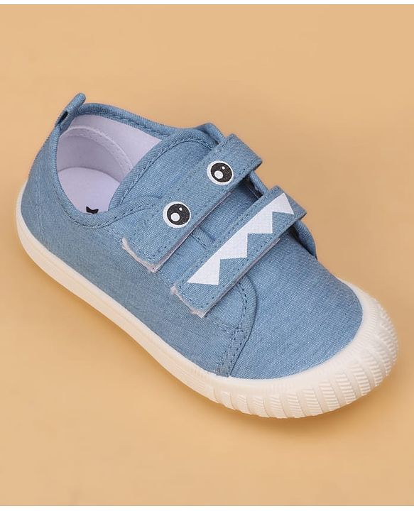 Cute Walk by Babyhug Casual Shoes With Velcro Closure & Face Print - Blue