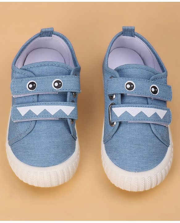 Cute Walk by Babyhug Casual Shoes With Velcro Closure & Face Print - Blue