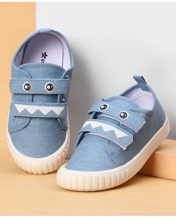Cute Walk by Babyhug Casual Shoes With Velcro Closure & Face Print - Blue