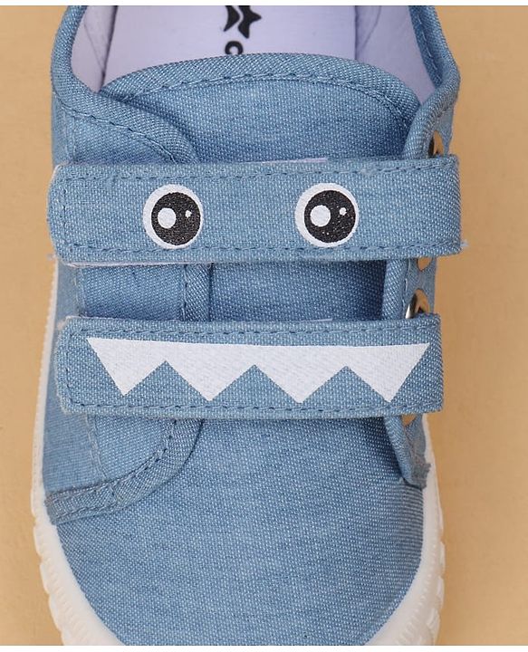 Cute Walk by Babyhug Casual Shoes With Velcro Closure & Face Print - Blue
