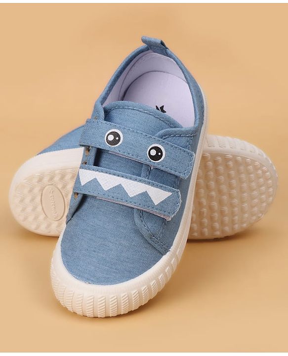 Cute Walk by Babyhug Casual Shoes With Velcro Closure & Face Print - Blue