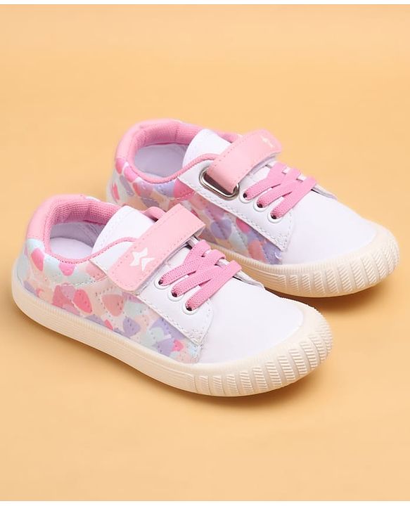 Cute Walk by Babyhug Printed Casual Shoes With Velcro Closure - Pink