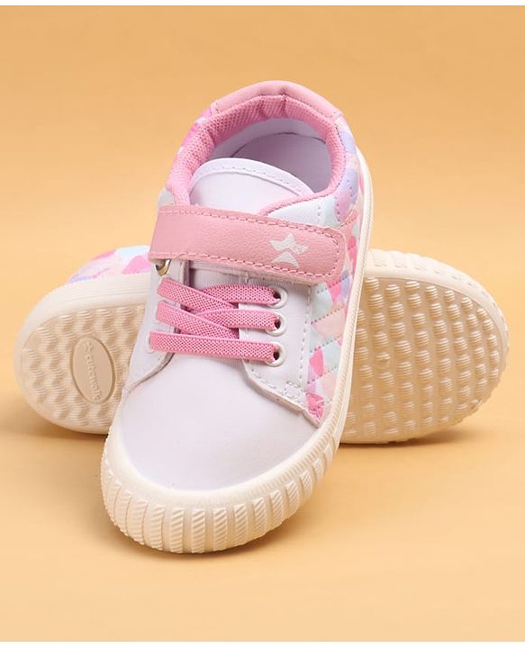 Cute Walk by Babyhug Printed Casual Shoes With Velcro Closure - Pink