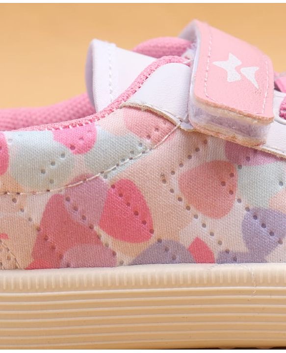 Cute Walk by Babyhug Printed Casual Shoes With Velcro Closure - Pink