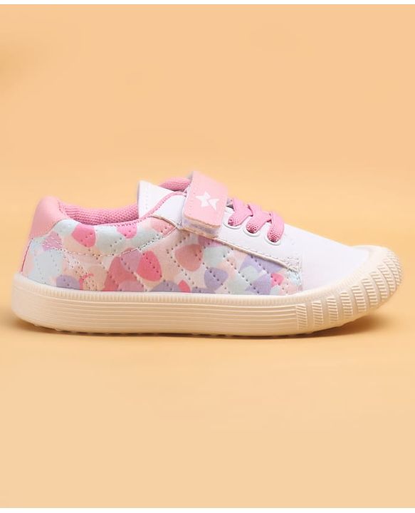 Cute Walk by Babyhug Printed Casual Shoes With Velcro Closure - Pink