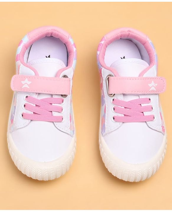 Cute Walk by Babyhug Printed Casual Shoes With Velcro Closure - Pink