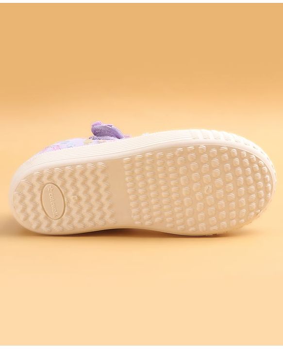 Cute Walk by Babyhug Casual Shoes With Floral Applique - Purple