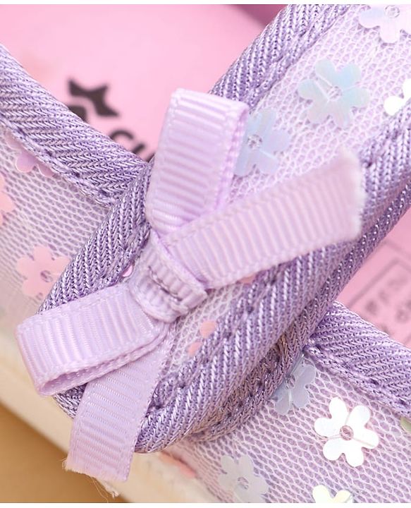 Cute Walk by Babyhug Casual Shoes With Floral Applique - Purple