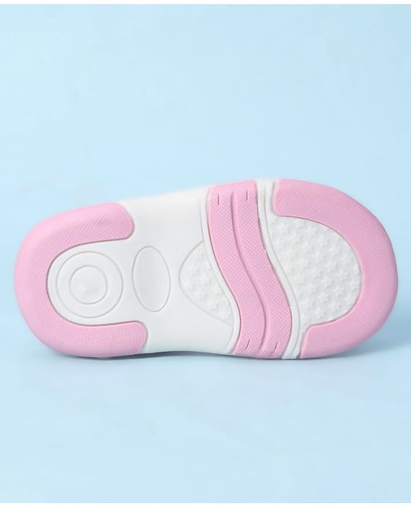 Cute Walk by Babyhug Velcro Closure Sandals With Heart Print & Applique - Pink