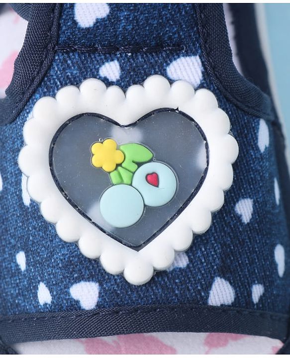 Cute Walk by Babyhug Velcro Closure Sandals With Heart Print & Applique - Pink