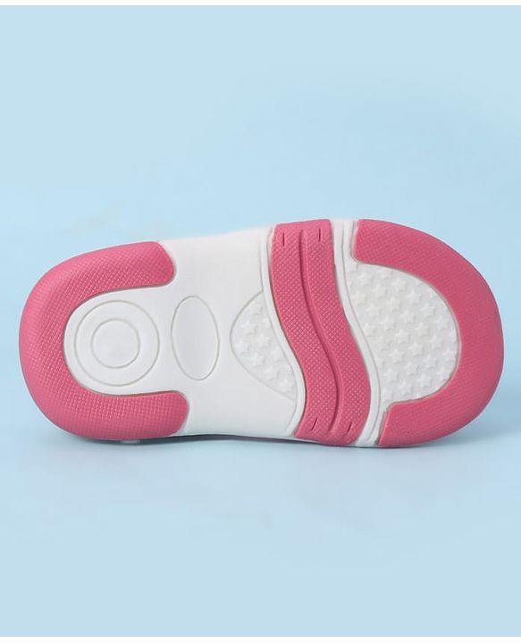 Cute Walk by Babyhug Velcro Closure Sandals With Heart Print & Applique - Pink
