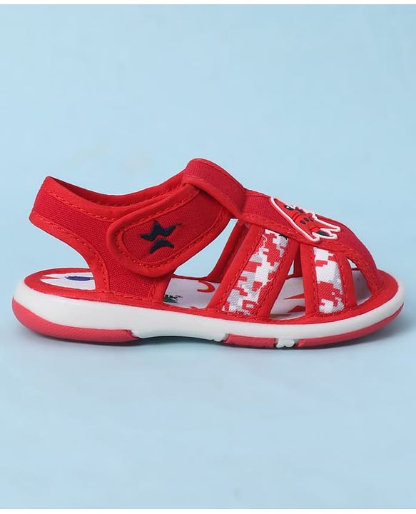 Cute Walk by Babyhug Velcro Closure Sandals With Rocket Applique - Navy Blue