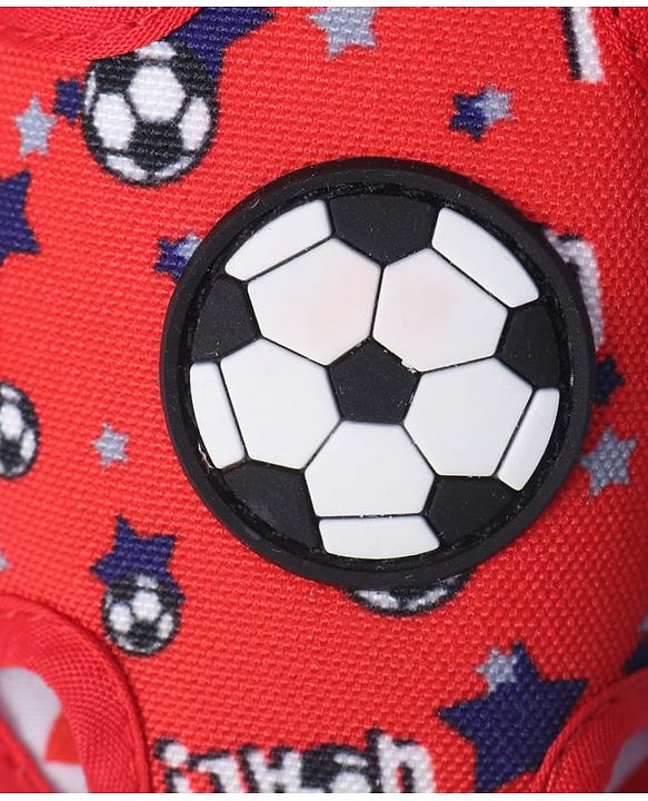 Cute Walk by Babyhug Velcro Closure Sandals With Football Print & Applique - Blue