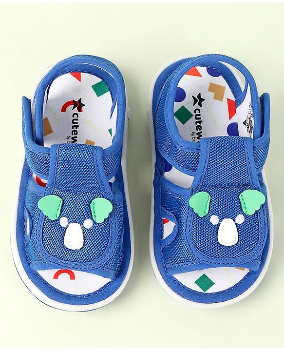 Cute Walk by Babyhug Velcro Closure Sandals With Wings Applique - Blue