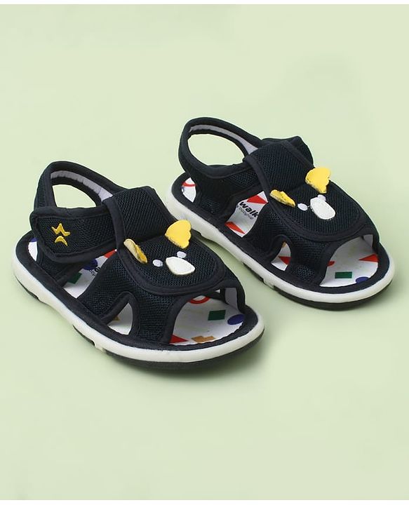 Cute Walk by Babyhug Velcro Closure Sandals With Wings Applique - Blue