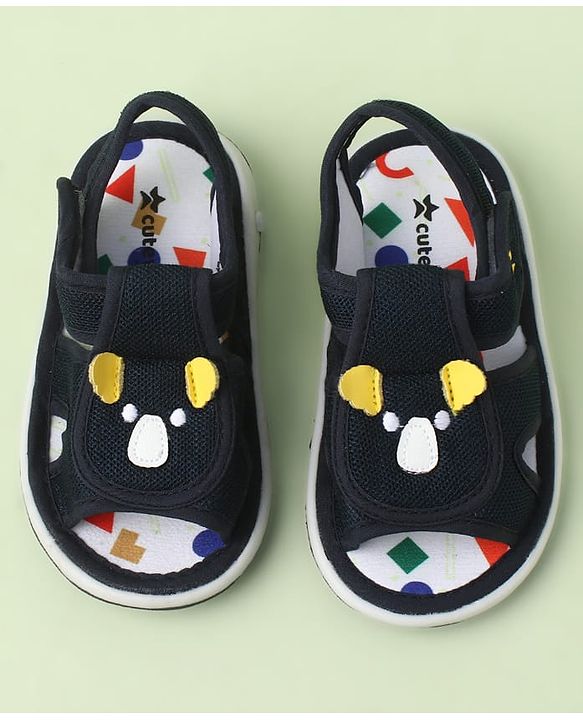 Cute Walk by Babyhug Velcro Closure Sandals With Wings Applique - Blue
