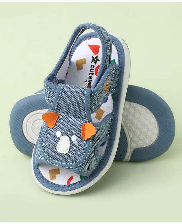 Cute Walk by Babyhug Velcro Closure Sandals With Wings Applique - Blue