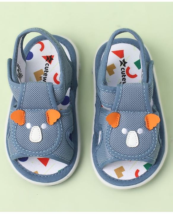 Cute Walk by Babyhug Velcro Closure Sandals With Wings Applique - Blue