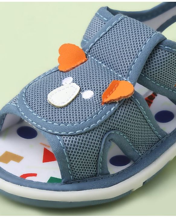 Cute Walk by Babyhug Velcro Closure Sandals With Wings Applique - Blue