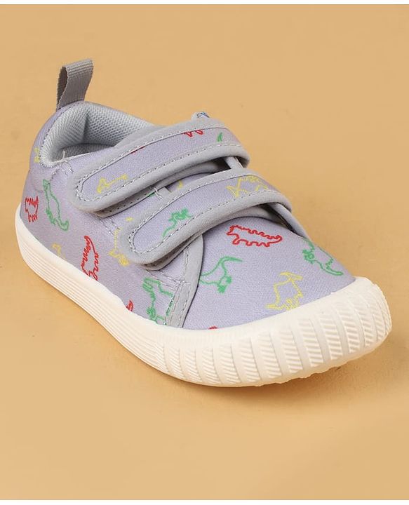 Cute Walk by Babyhug Velcro Closure Casual Shoes with Dino Print - Red