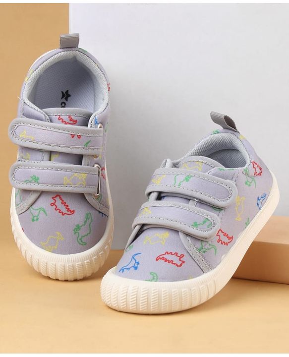 Cute Walk by Babyhug Velcro Closure Casual Shoes with Dino Print - Red