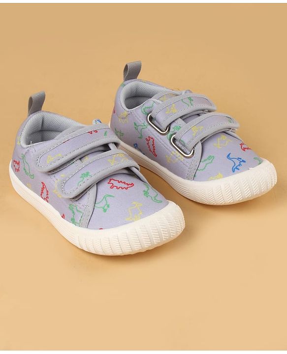 Cute Walk by Babyhug Velcro Closure Casual Shoes with Dino Print - Red