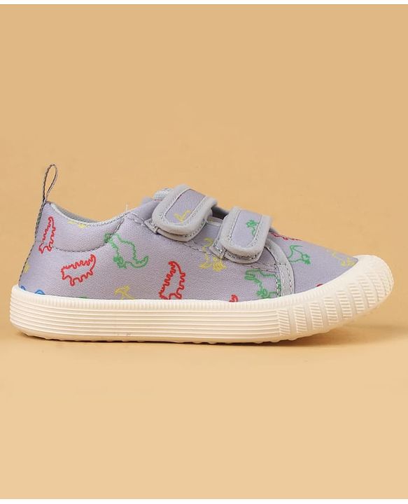 Cute Walk by Babyhug Velcro Closure Casual Shoes with Dino Print - Red