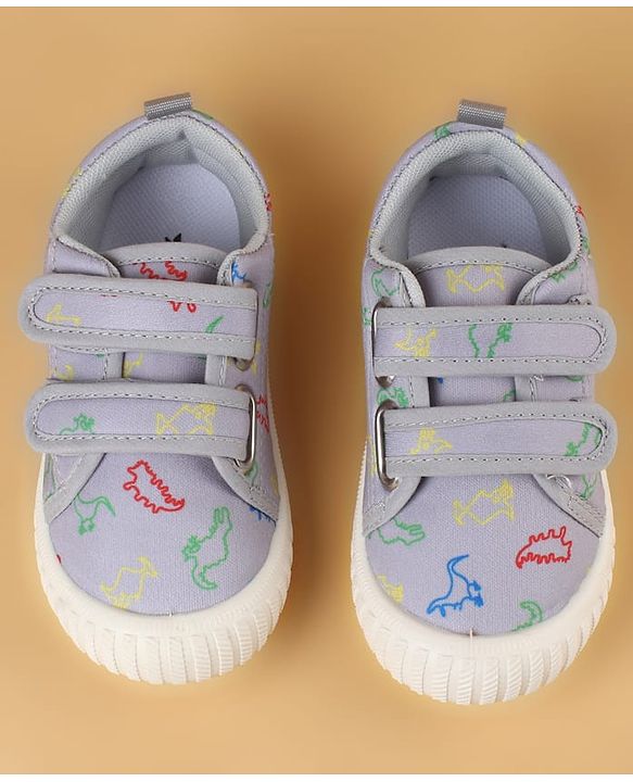 Cute Walk by Babyhug Velcro Closure Casual Shoes with Dino Print - Red