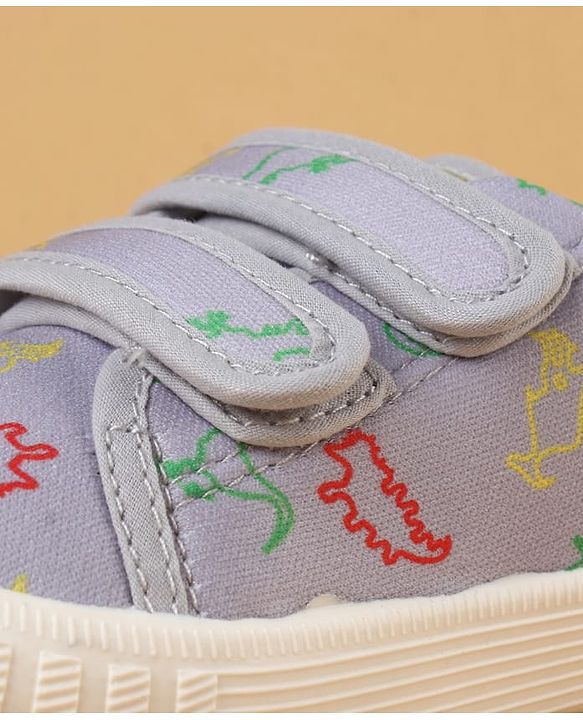 Cute Walk by Babyhug Velcro Closure Casual Shoes with Dino Print - Red
