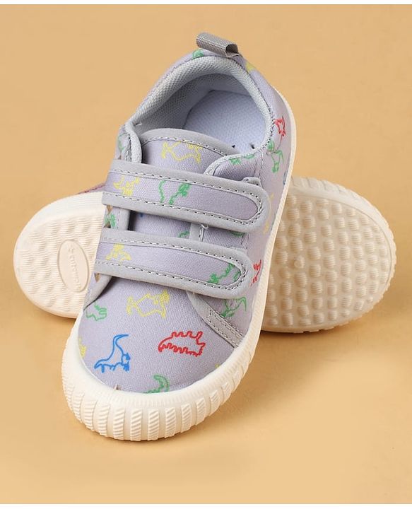 Cute Walk by Babyhug Velcro Closure Casual Shoes with Dino Print - Red