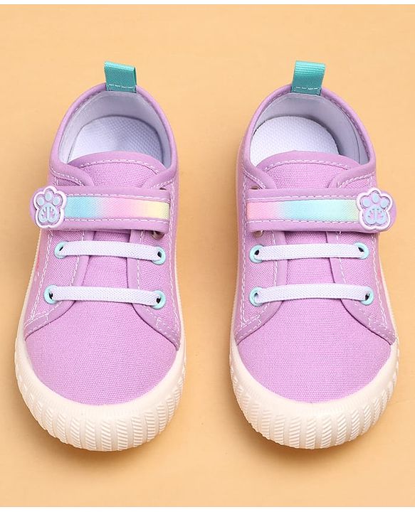 Cute Walk by Babyhug Casual Shoes With Velcro Closure & Cat Design - Purple