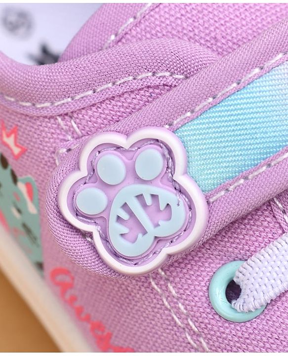 Cute Walk by Babyhug Casual Shoes With Velcro Closure & Cat Design - Purple