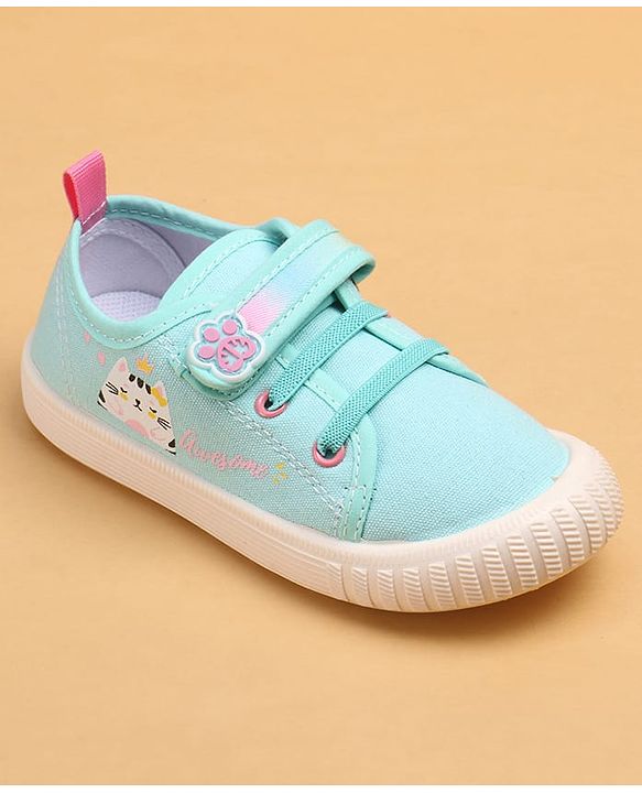 Cute Walk by Babyhug Casual Shoes With Velcro Closure & Cat Design - Purple