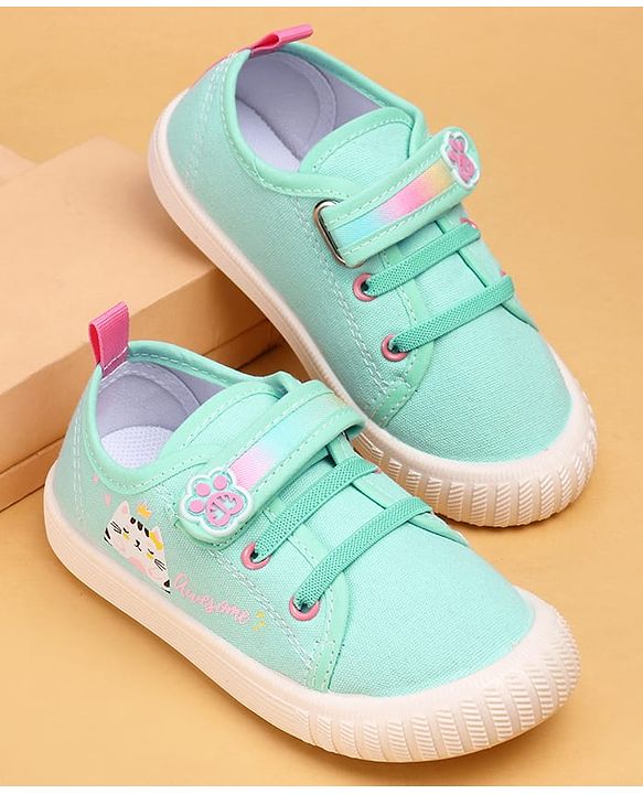 Cute Walk by Babyhug Casual Shoes With Velcro Closure & Cat Design - Purple