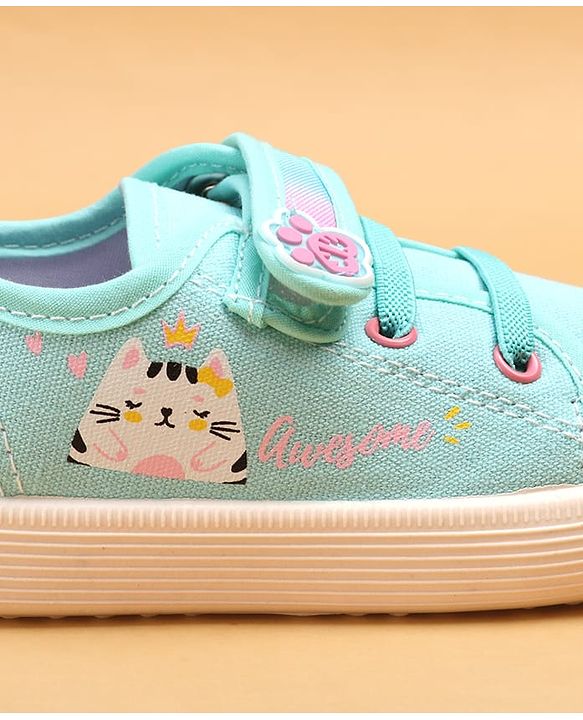 Cute Walk by Babyhug Casual Shoes With Velcro Closure & Cat Design - Purple