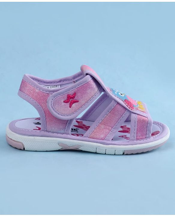 Cute Walk by Babyhug Sandal With Velcro Closure & Bird Applique - Purple