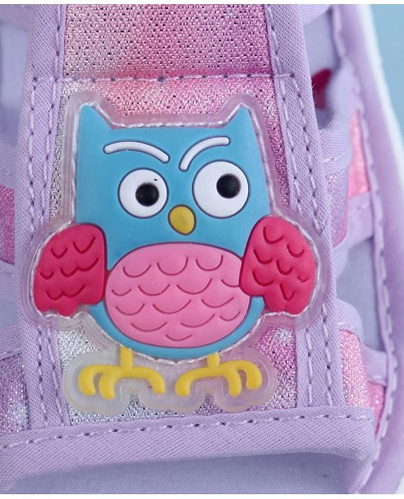 Cute Walk by Babyhug Sandal With Velcro Closure & Bird Applique - Purple