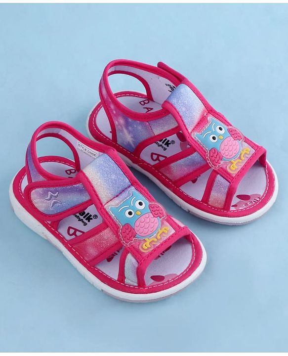 Cute Walk by Babyhug Sandal With Velcro Closure & Bird Applique - Purple
