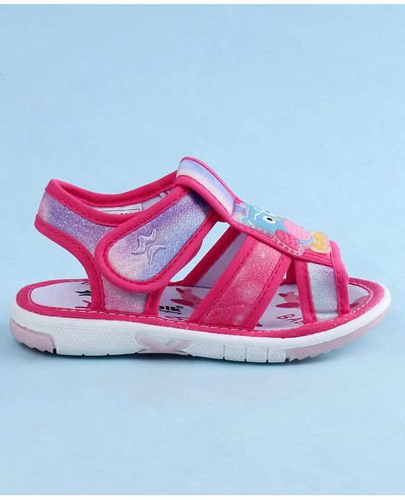 Cute Walk by Babyhug Sandal With Velcro Closure & Bird Applique - Purple