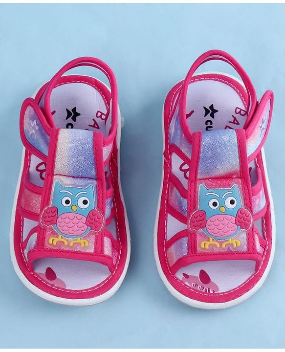 Cute Walk by Babyhug Sandal With Velcro Closure & Bird Applique - Purple