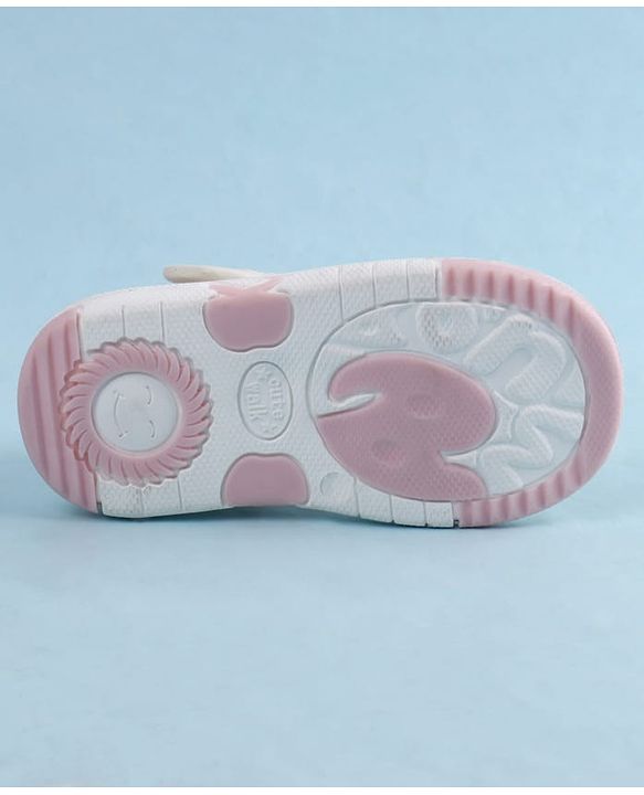 Cute Walk by Babyhug Velcro Closure Sandals With Seashell Applique - Beige