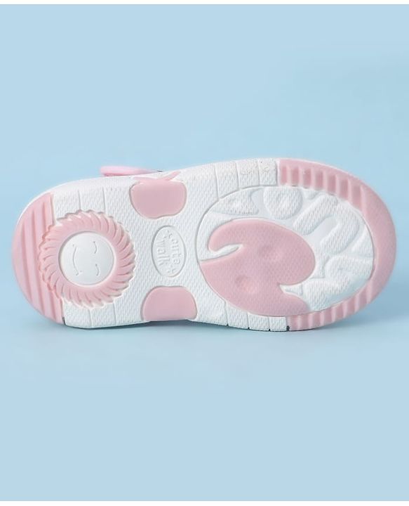 Cute Walk by Babyhug Velcro Closure Sandals With Seashell Applique - Beige