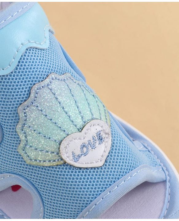 Cute Walk by Babyhug Velcro Closure Sandals With Seashell Applique - Beige