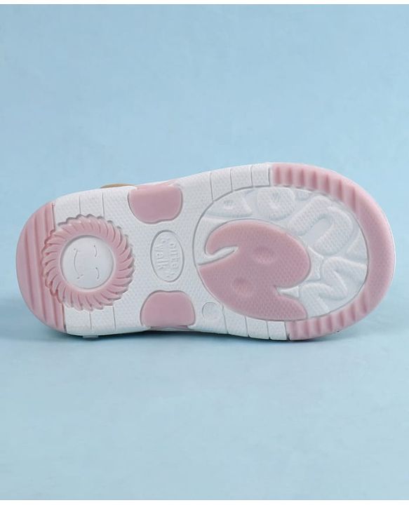 Cute Walk by Babyhug Sandals With Velcro Closure & Floral Applique - Golden