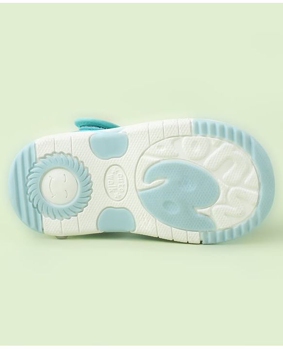 Cute Walk by Babyhug Sandals With Velcro Closure & Floral Applique - Golden